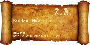 Ketter Márta névjegykártya