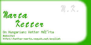 marta ketter business card